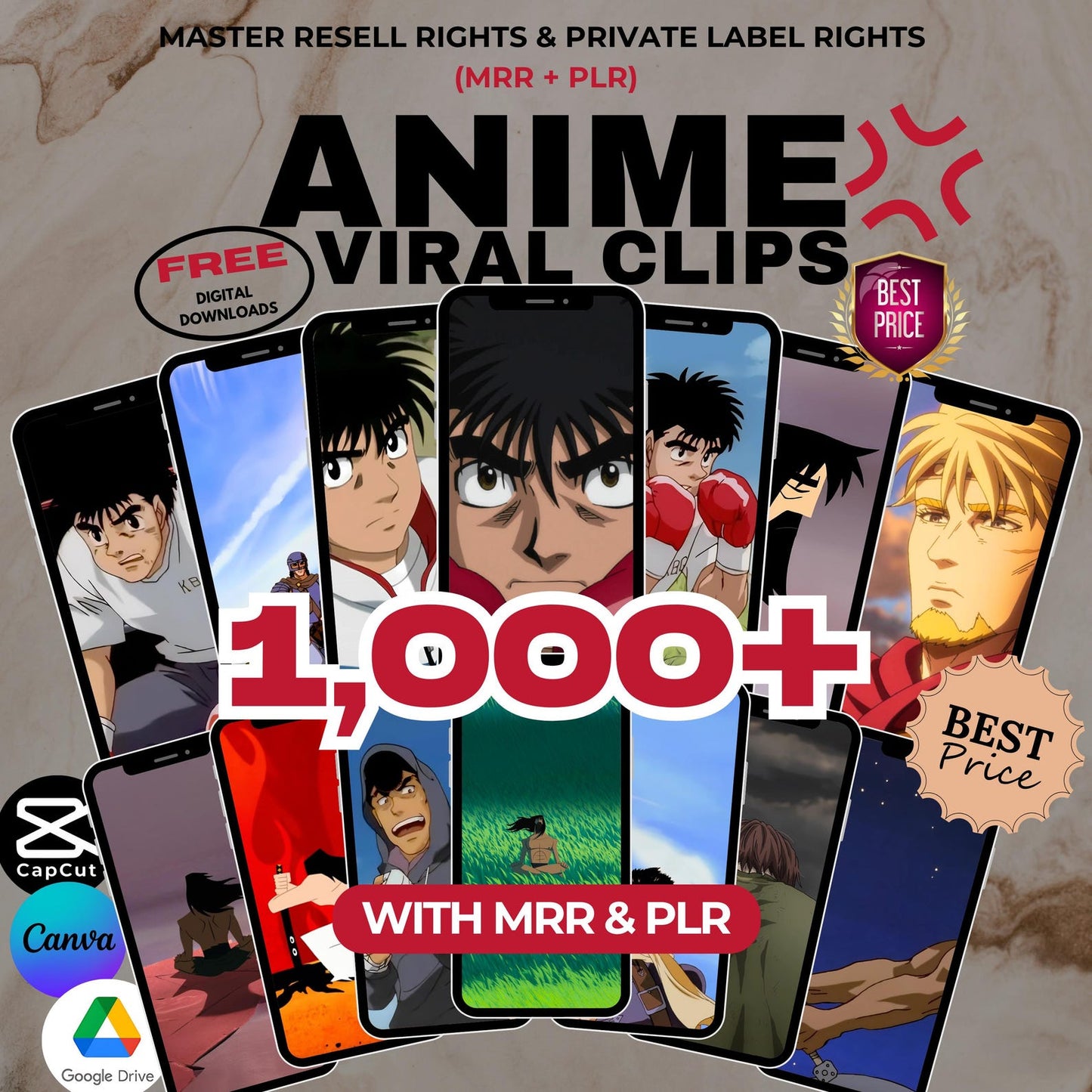 1,000+ Viral Reels Videos Anime Bundle, Viral Anime Clips, Youtube Shorts & Tiktok, Instagram Mrr/PLR, Anime Reels, Anime Clips, Anime