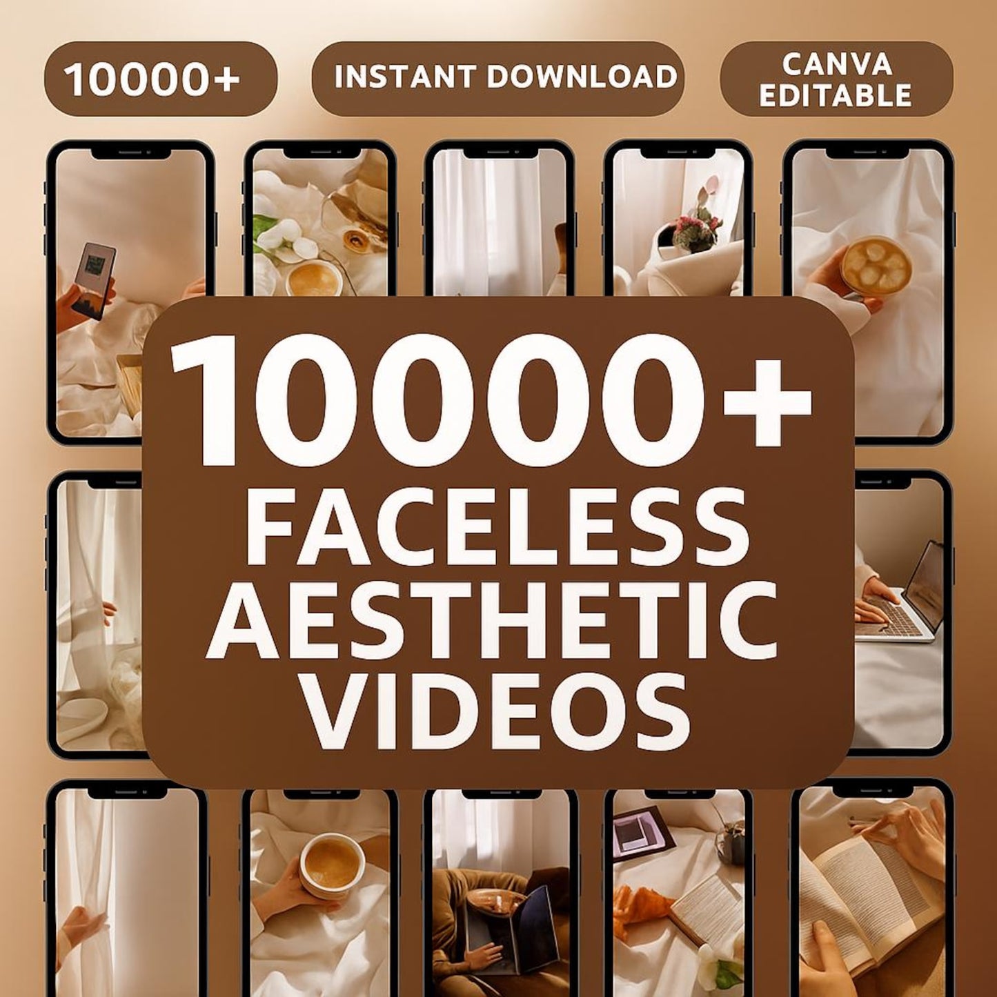 10000+ Faceless Reels Bundle | Viral Aesthetic Videos | Canva Editable | Digital Marketing PLR MRR | Passive Income Content