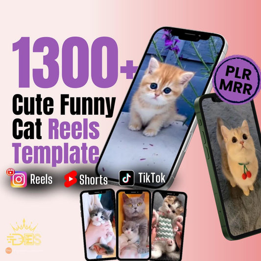 1300+ Cute Cat Video reels Template, Cat Reels Templates, TikTok, Instagram, YouTube Shorts, Viral Cat Reels bundle, Viral Templates PLR/MRR