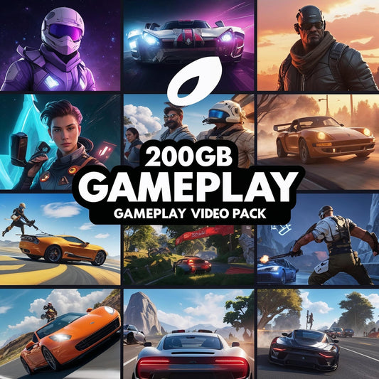 Mega Content Creator Gameplay Video Pack – 200GB of Premium Gameplay Clips for Reels, YouTube & TikTok