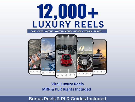 12,000+ Viral Luxury Rich Lifestyle Videos Reels, Cars, Yacht, Plane, Millionaire, TikTok, Instagram, YouTube, Digital Marketing, MRR, PLR