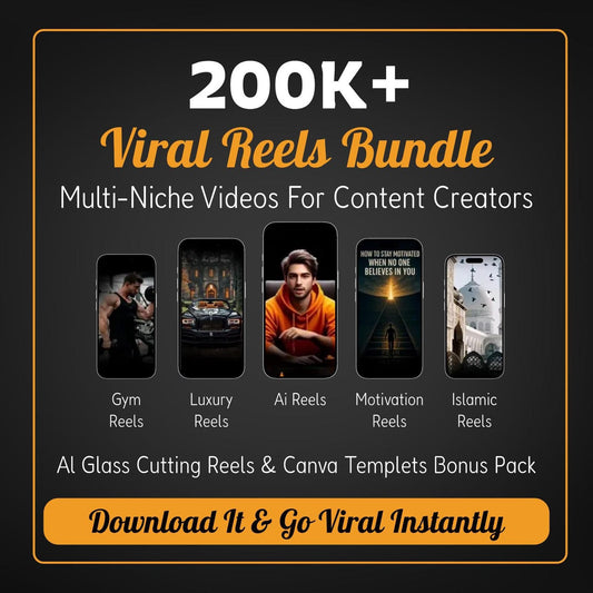 Viral Reels Mega Pack – 200K+ HD Short Videos for TikTok, Instagram Reels & YouTube Shorts AI, Motivational, Islamic, Luxury, Nature more.