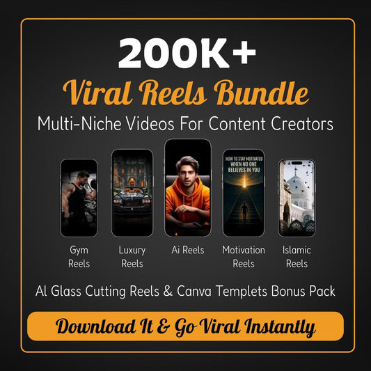 Viral Reels Mega Pack – 200K+ HD Short Videos for TikTok, Instagram Reels & YouTube Shorts AI, Motivational, Islamic, Luxury, Nature more.